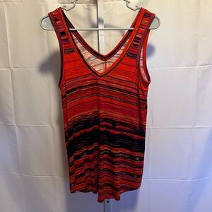 Maurices Red and Black Striped Tank Top